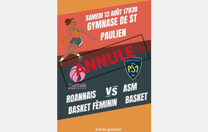 Match ANNULE de préparation Roannais Basket Féminin Vs ASM Clermont à Saint Paulien