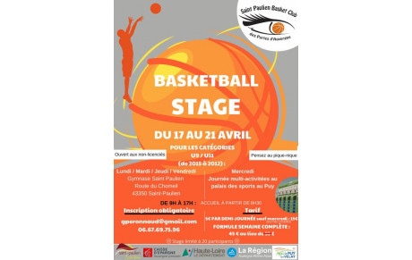 Stage vacances de Pâques